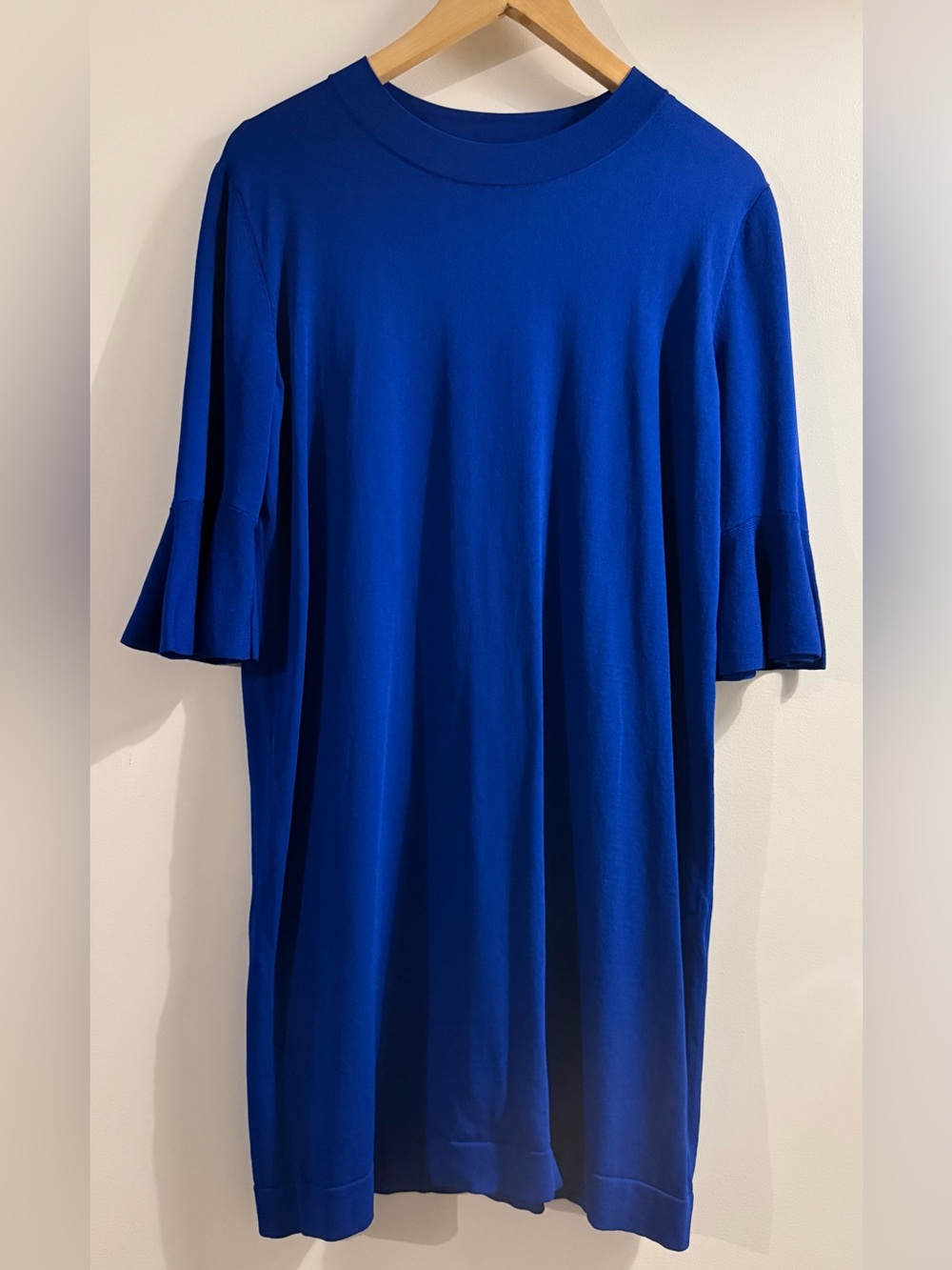 COS Electric Blue Dress with Ruffle Sleeves